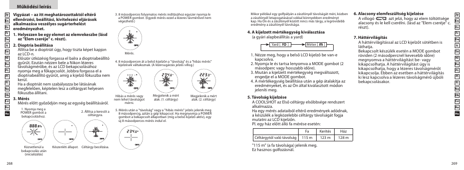 Működési leírás | Nikon COOLSHOT User Manual | Page 135 / 139