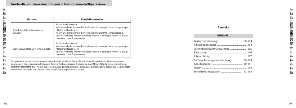 Svenska | Nikon COOLSHOT User Manual | Page 50 / 139