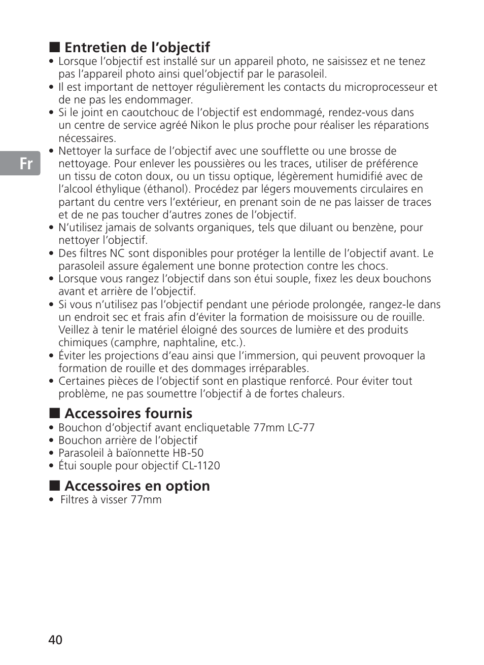 Jp en de fr es se ru nl it ck ch kr | Nikon 28-300mm-f-35-56G-ED-AF-S-VR-Zoom User Manual | Page 40 / 152