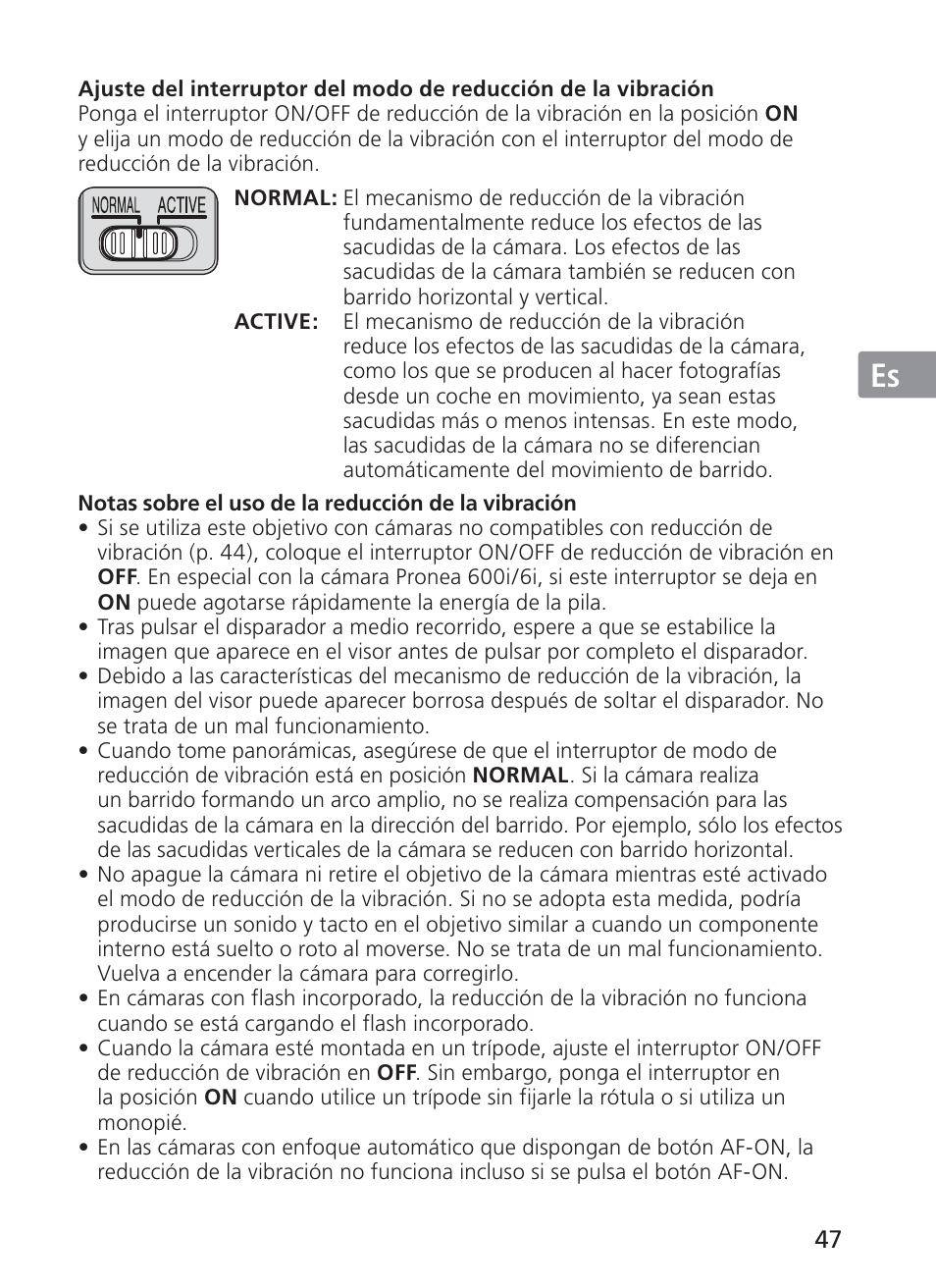 Jp en de fr es se ru nl it ck ch kr | Nikon 28-300mm-f-35-56G-ED-AF-S-VR-Zoom User Manual | Page 47 / 152