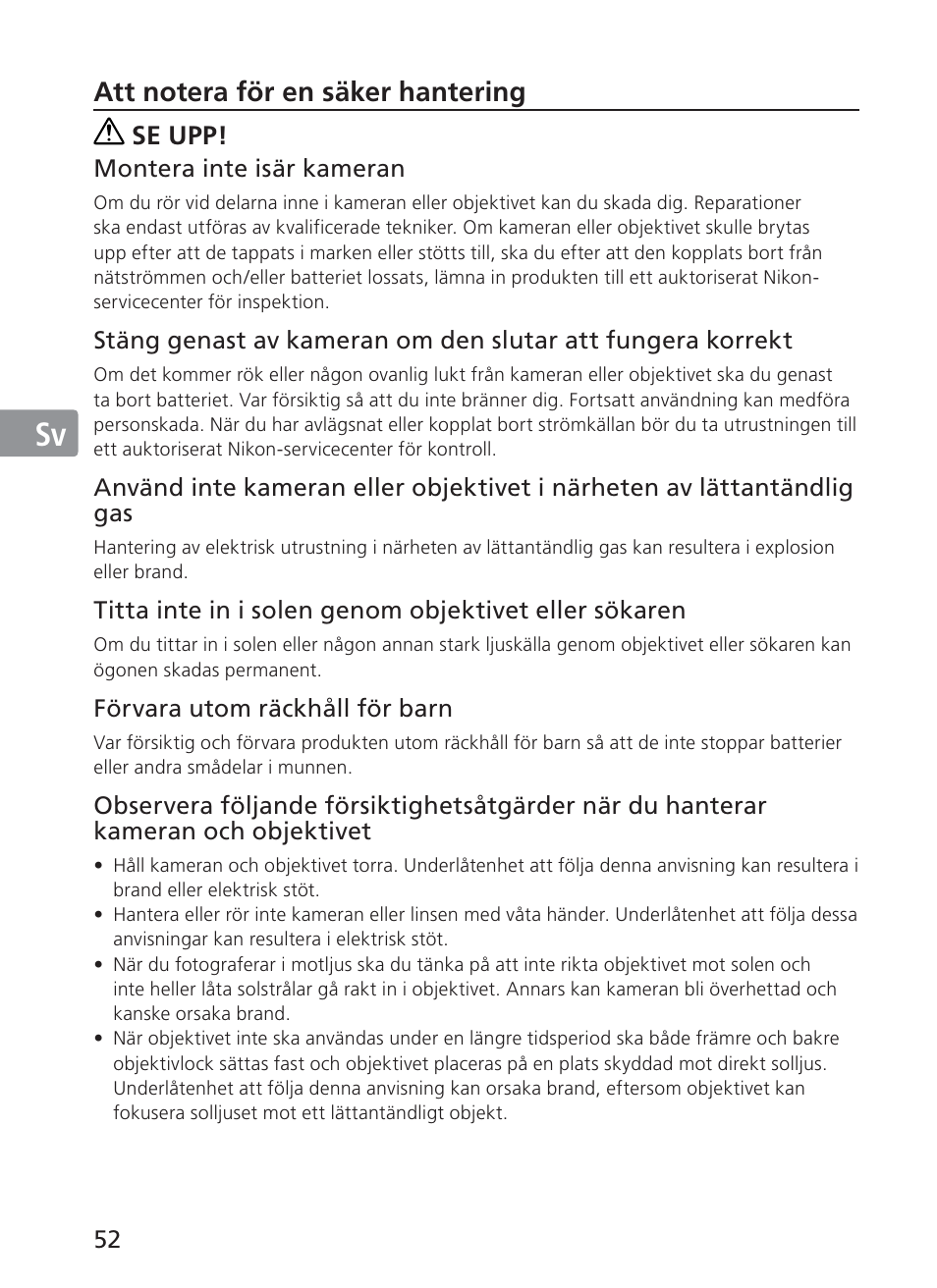 Jp en de fr es sv ru nl it ck ch kr | Nikon 28-300mm-f-35-56G-ED-AF-S-VR-Zoom User Manual | Page 52 / 152