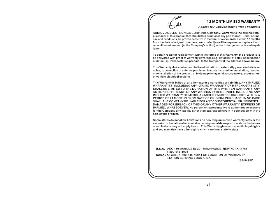 Т³гж 1 | Audiovox AVD400T User Manual | Page 2 / 12
