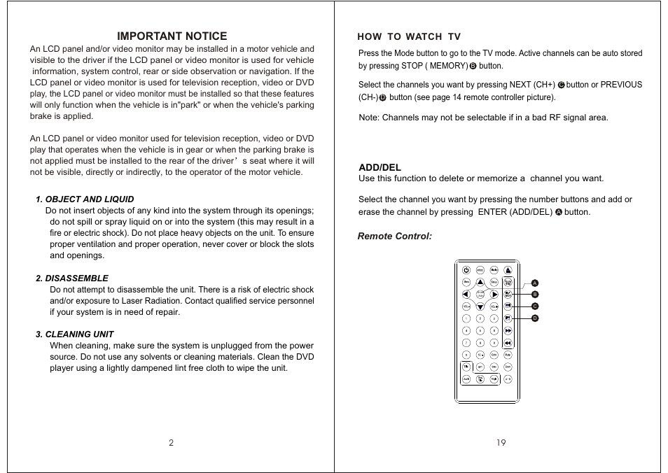 Т³гж 4, Important notice | Audiovox AVD400T User Manual | Page 4 / 12