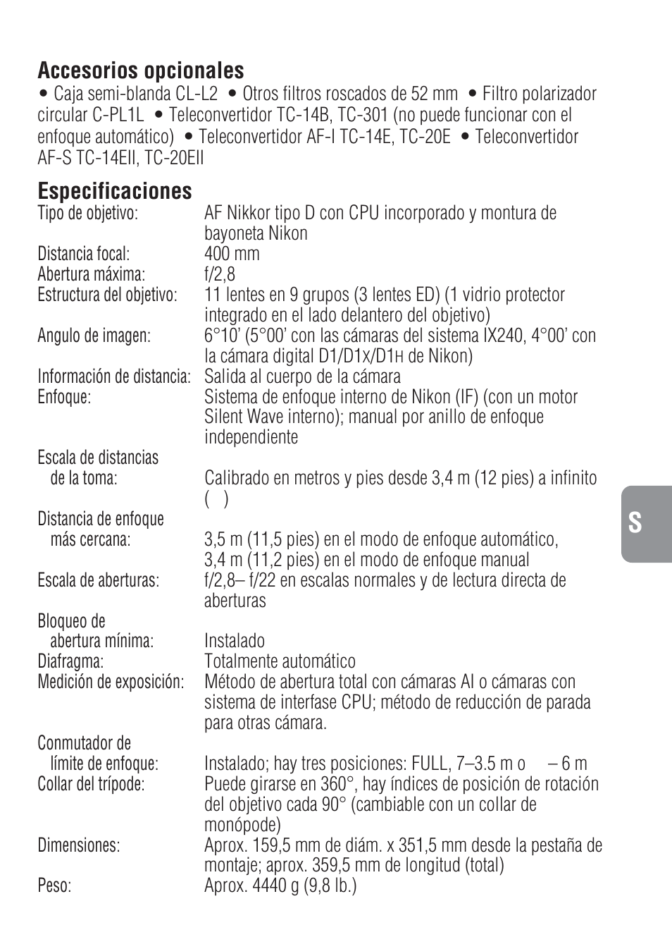 Nikon 400mm-f-28-IF-ED-II-AF-S-Nikkor User Manual | Page 35 / 56