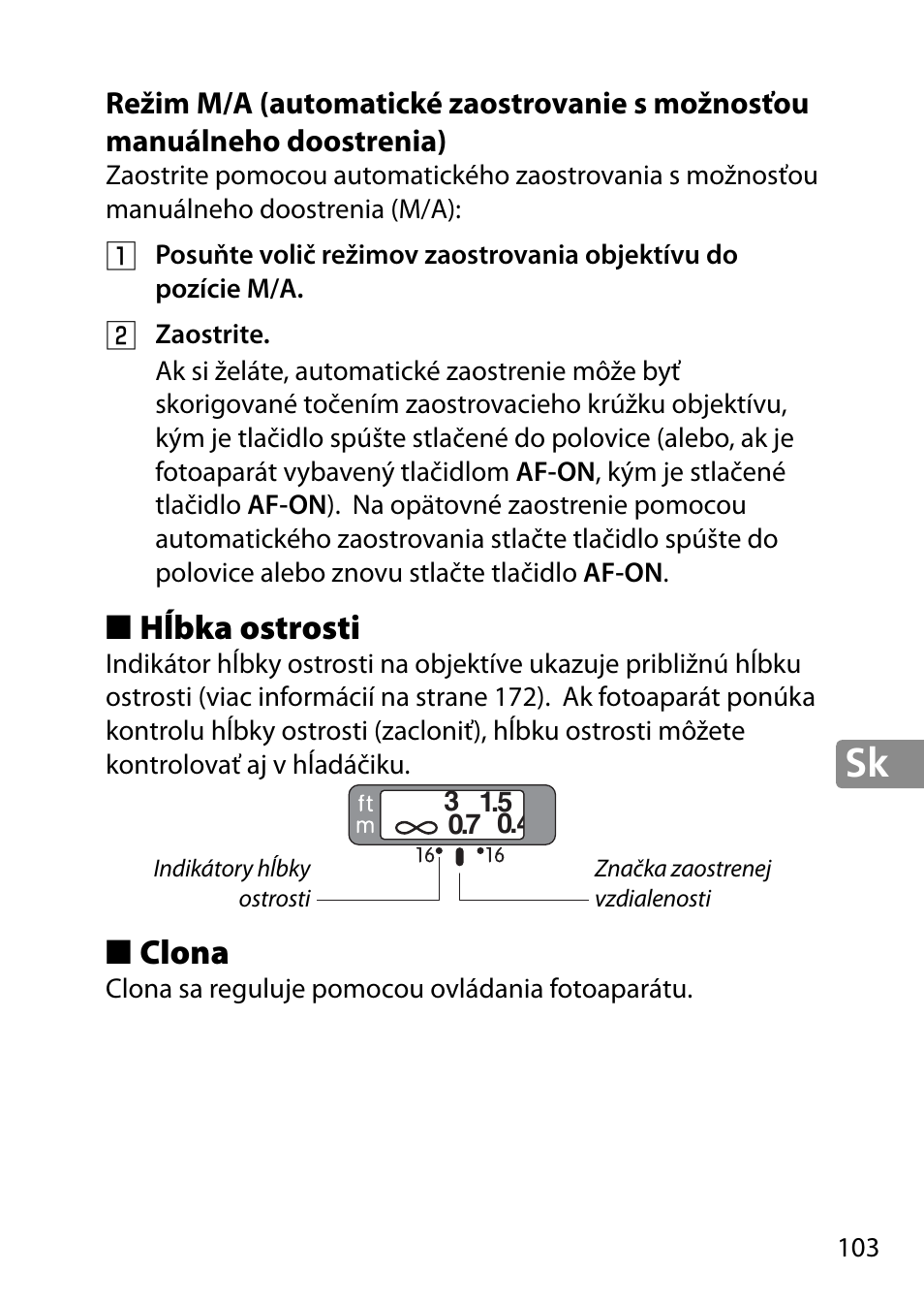 Hĺbka ostrosti, Clona | Nikon 28mm-f-18G-AF-S-Nikkor User Manual | Page 103 / 176