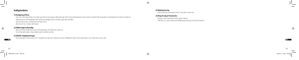 Vedligeholdelse | Nikon PROSTAFF User Manual | Page 112 / 138