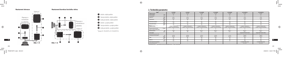 Technické parametry, Obr. 1-6, Obr. 1-5 | Dodává se* přepravuje se namontováno na puškohledu | Nikon PROSTAFF User Manual | Page 116 / 138
