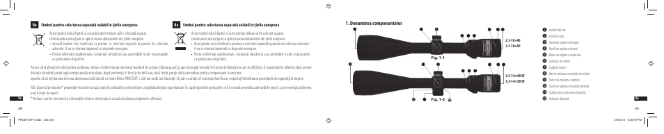 Denumirea componentelor | Nikon PROSTAFF User Manual | Page 123 / 138