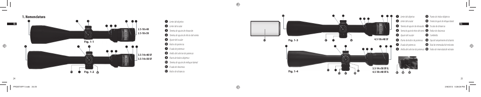 Nomenclatura | Nikon PROSTAFF User Manual | Page 13 / 138