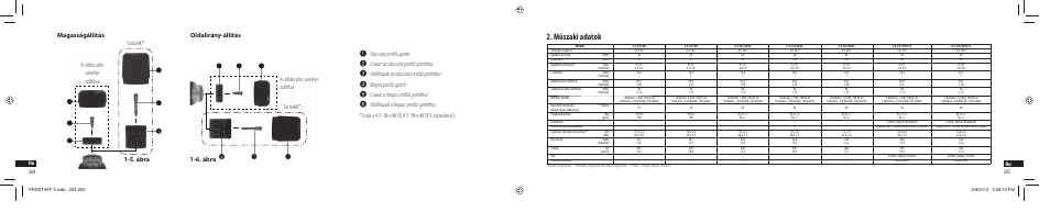 Műszaki adatok, 6. ábra, 5. ábra | 5. ábra magasságállítás oldalirány-állítás, Tartozék* a céltávcsőre szerelve szállítva | Nikon PROSTAFF User Manual | Page 133 / 138