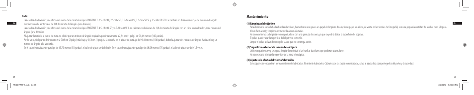 Mantenimiento | Nikon PROSTAFF User Manual | Page 18 / 138