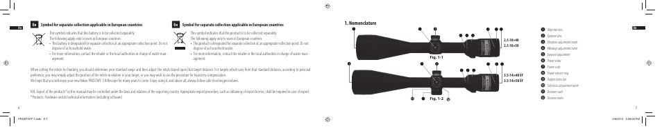 Nomenclature | Nikon PROSTAFF User Manual | Page 4 / 138