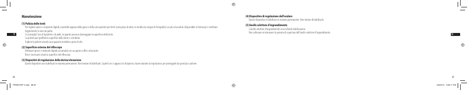 Manutenzione | Nikon PROSTAFF User Manual | Page 44 / 138