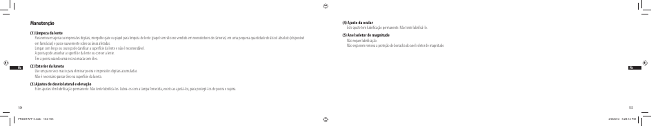 Manutenção | Nikon PROSTAFF User Manual | Page 78 / 138