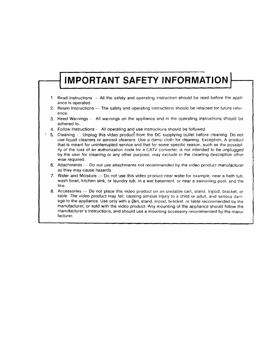 Important safety information | Audiovox AVT 1498 User Manual | Page 4 / 11