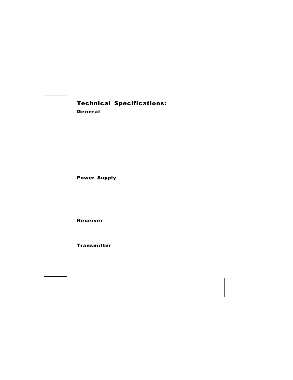 Technical specifications | Audiovox GMRS6000-2 User Manual | Page 21 / 28