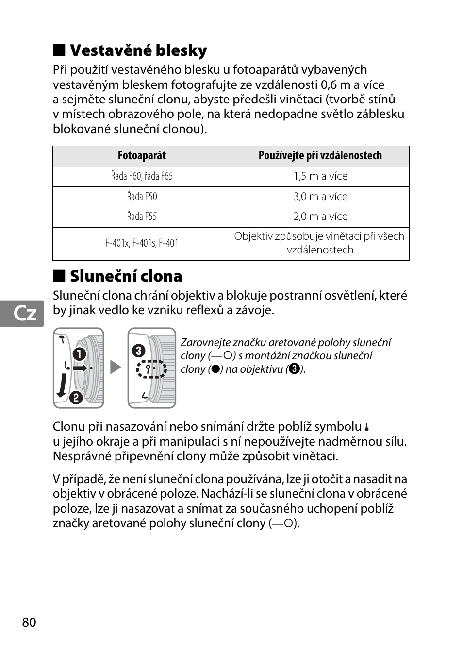 Vestavěné blesky, Sluneční clona, Jp en de fr es sv ru nl it cz sk ro ua ck ch kr | Nikon 35mm-f-14G-AF-S-Nikkor User Manual | Page 80 / 140