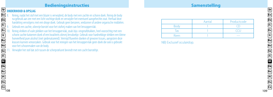 Bedieningsinstructies samenstelling | Nikon Compact-Sport-Sprint User Manual | Page 55 / 83