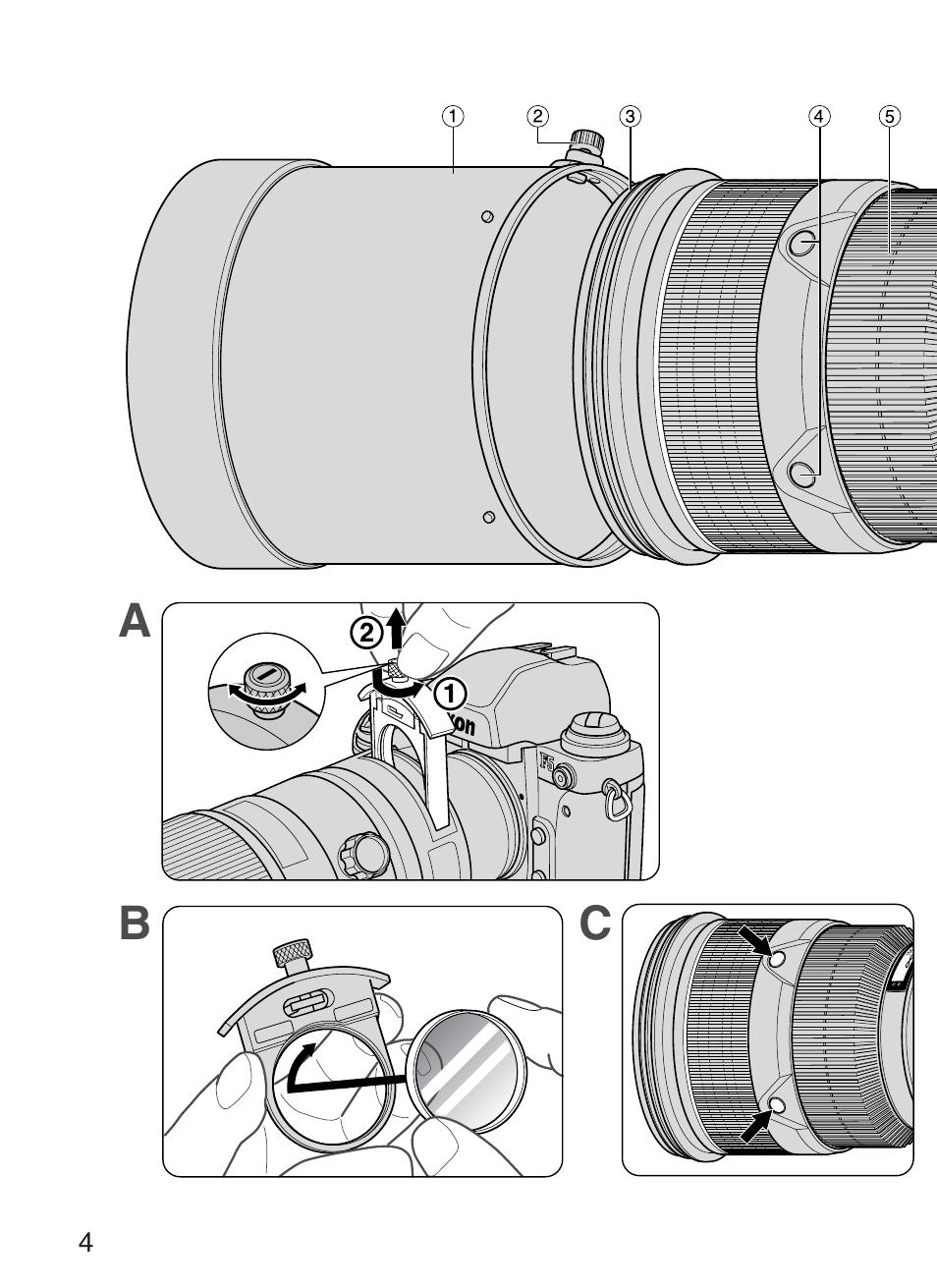 Ab c | Nikon 200-400mm-f-4G-ED-IF-AF-S-VR-Zoom User Manual | Page 4 / 87