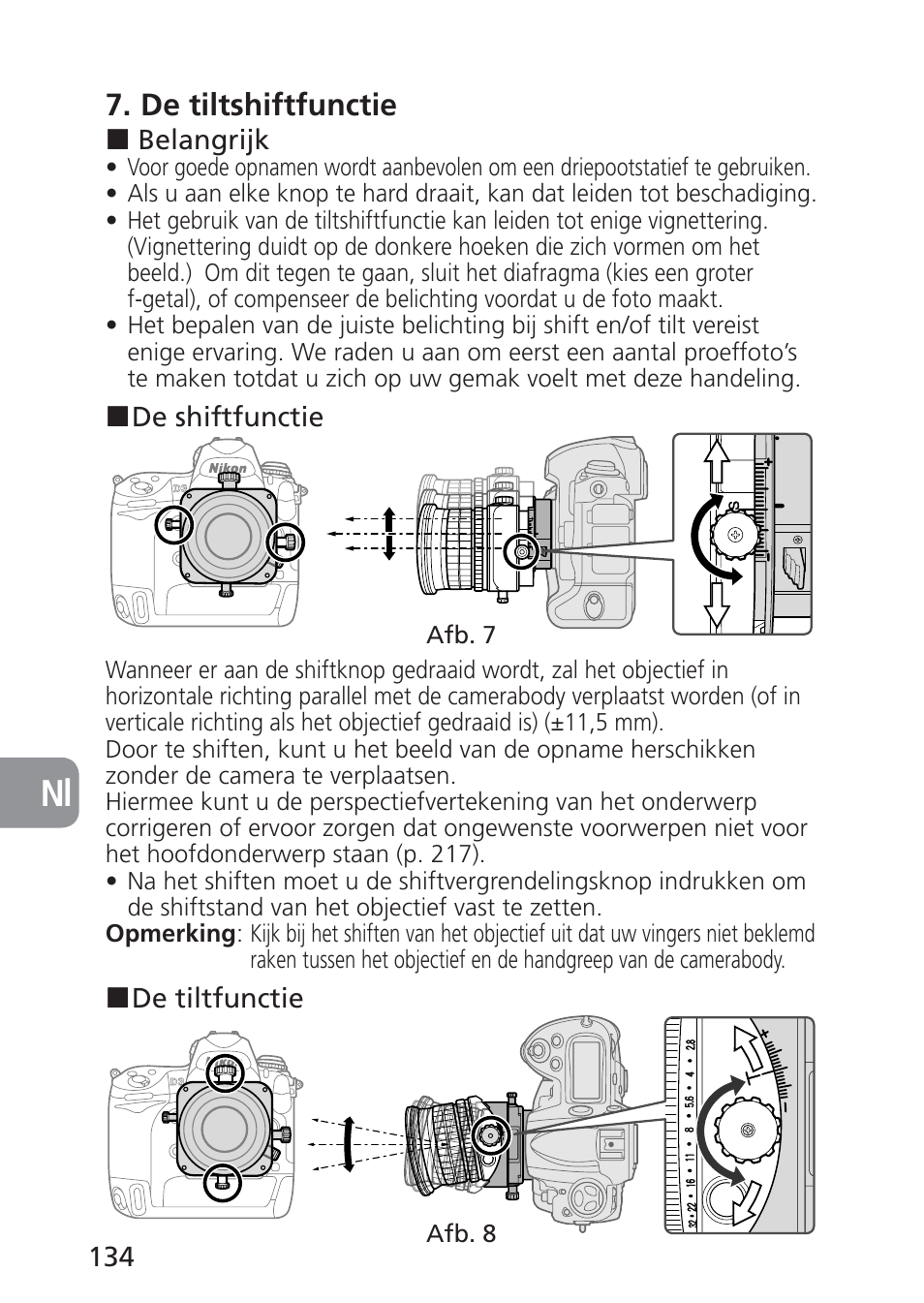 De tiltshiftfunctie | Nikon 85mm-f-28D-PC-E-Nikkor User Manual | Page 134 / 252