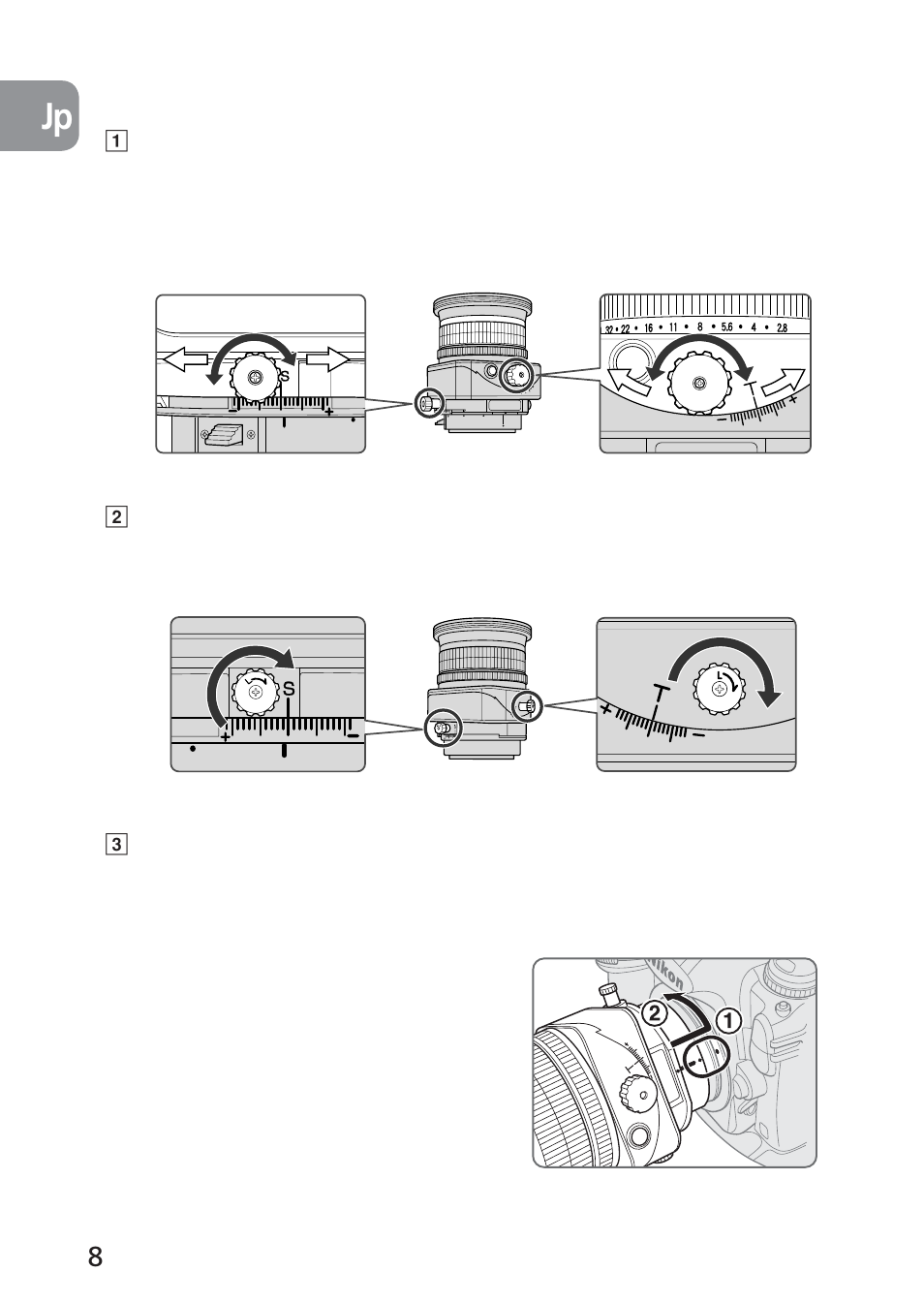 カメラへの取り付け | Nikon 85mm-f-28D-PC-E-Nikkor User Manual | Page 8 / 252