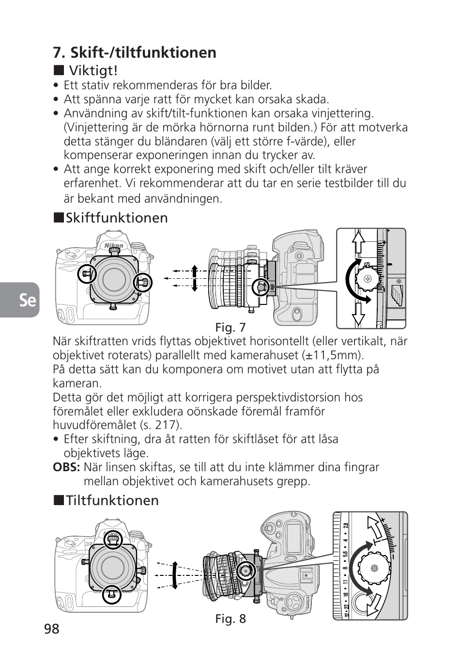 Skift-/tiltfunktionen | Nikon 85mm-f-28D-PC-E-Nikkor User Manual | Page 98 / 252