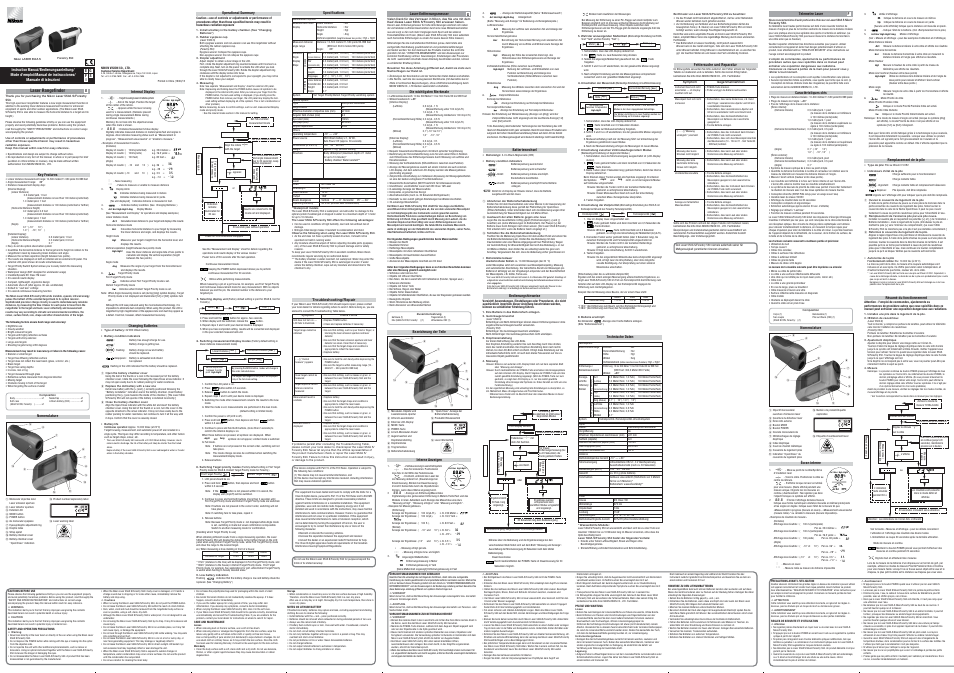 Nikon Laser User Manual | 2 pages