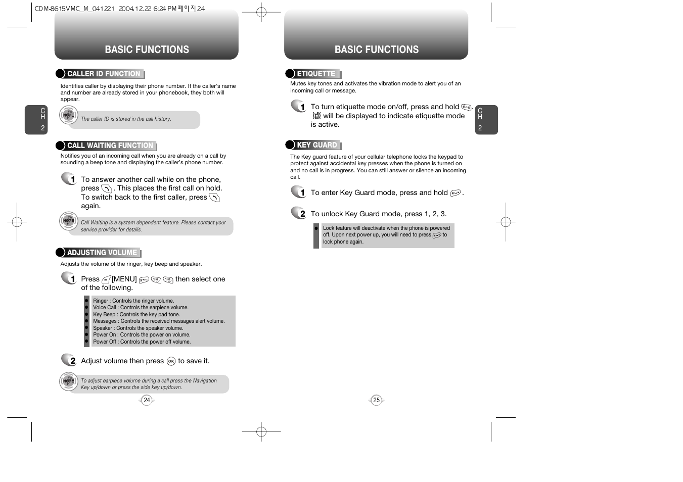 Basic functions | Audiovox CDM-8615 User Manual | Page 14 / 66