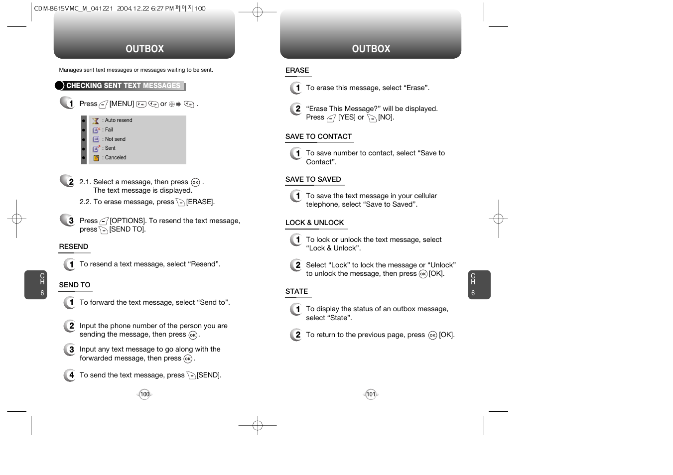 Outbox | Audiovox CDM-8615 User Manual | Page 52 / 66