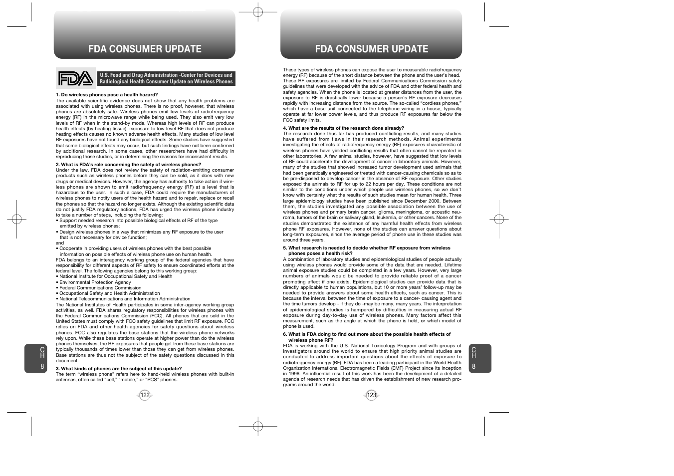 Fda consumer update | Audiovox CDM-8615 User Manual | Page 63 / 66