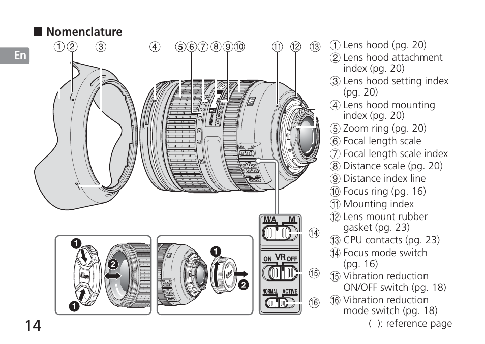 Nikon 24-120mm-f-4G-ED-AF-S-VR-Zoom-Nikkor User Manual | Page 14 / 164