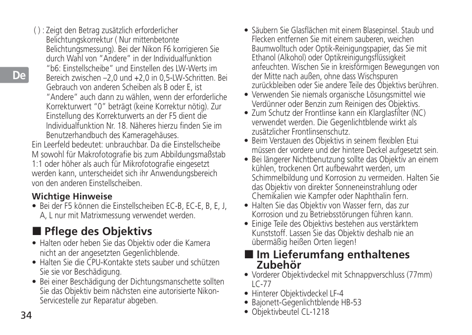 Nikon 24-120mm-f-4G-ED-AF-S-VR-Zoom-Nikkor User Manual | Page 34 / 164