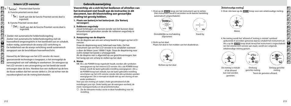 Intern lcd-venster gebruiksaanwijzing | Nikon Laser User Manual | Page 107 / 168