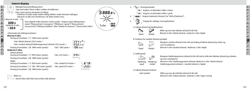 Internt display | Nikon Laser User Manual | Page 117 / 168