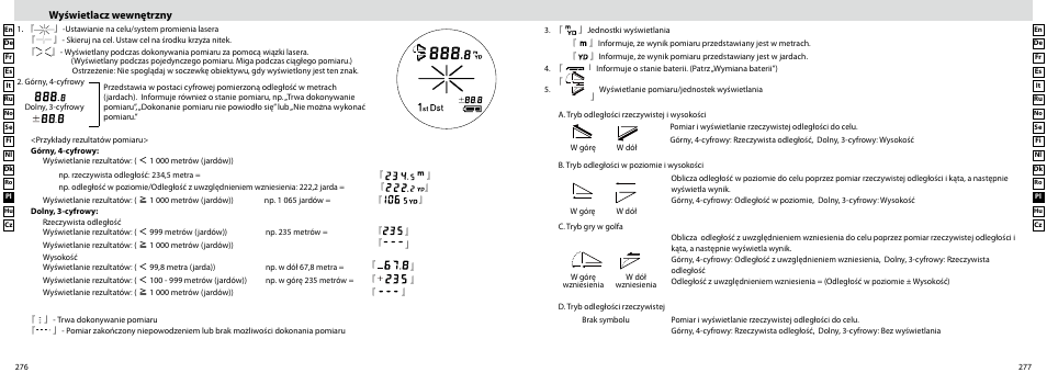 Wyświetlacz wewnętrzny | Nikon Laser User Manual | Page 139 / 168