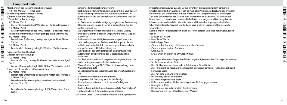 Hauptmerkmale | Nikon Laser User Manual | Page 16 / 168