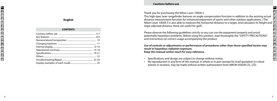 Nikon Laser User Manual | Page 3 / 168