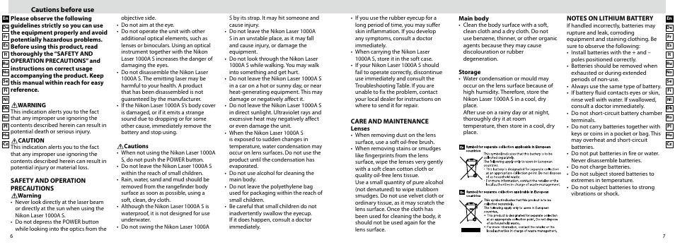 Nikon Laser User Manual | Page 4 / 168