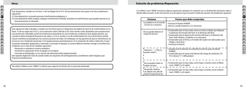 Solución de problemas/reparación, Otros | Nikon Laser User Manual | Page 45 / 168