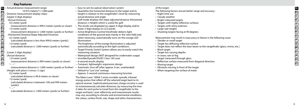 Key features | Nikon Laser User Manual | Page 5 / 168