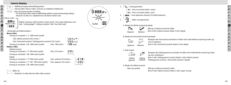 Internt display | Nikon Laser User Manual | Page 73 / 168