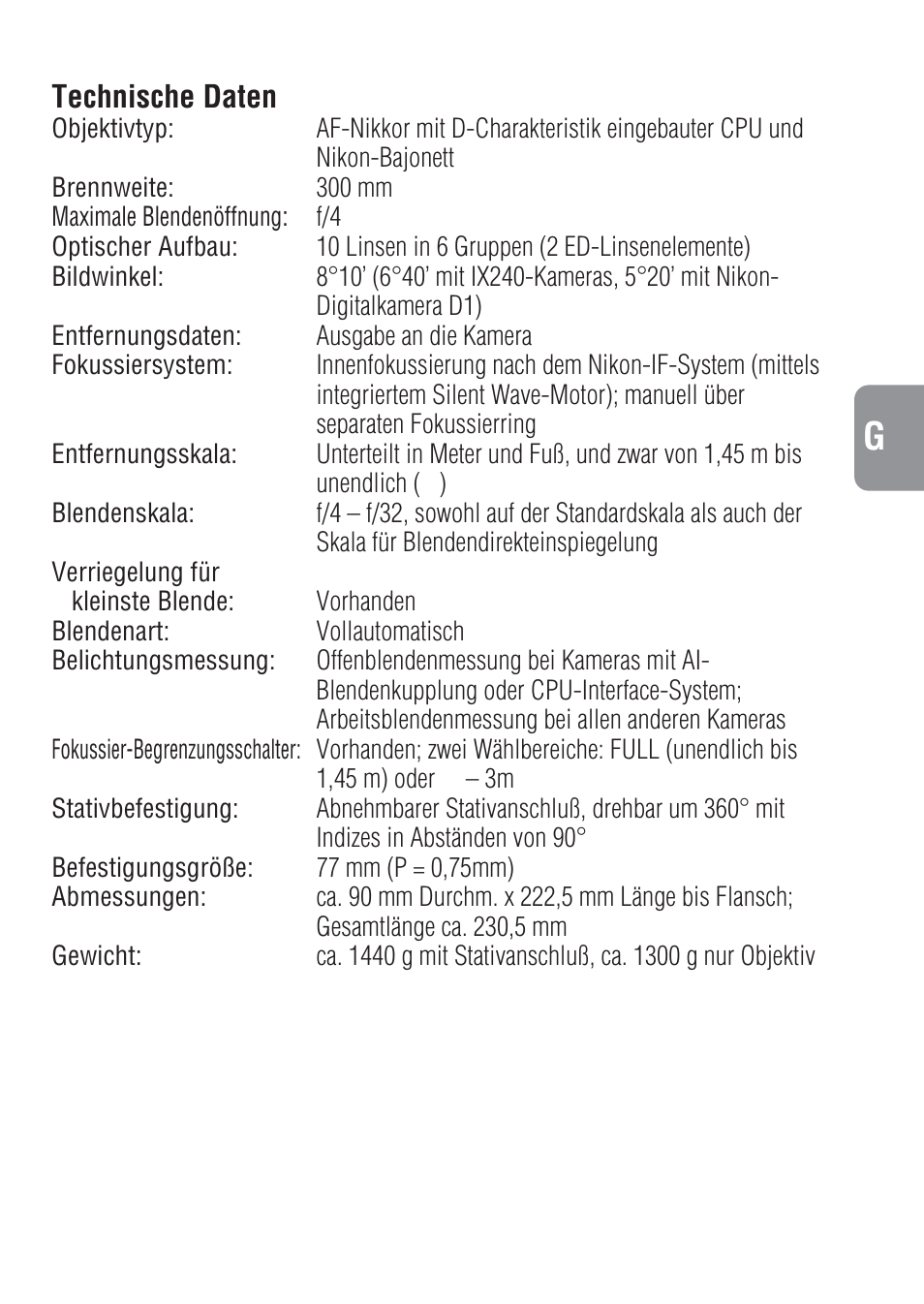 Nikon 300mm-f-4-IF-ED-AF-S-Nikkor User Manual | Page 23 / 54