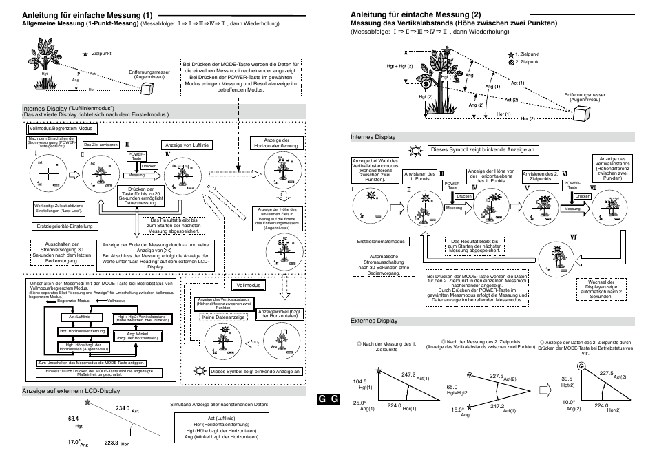 Anleitung für einfache messung (1), Anleitung für einfache messung (2) | Nikon Laser User Manual | Page 3 / 6
