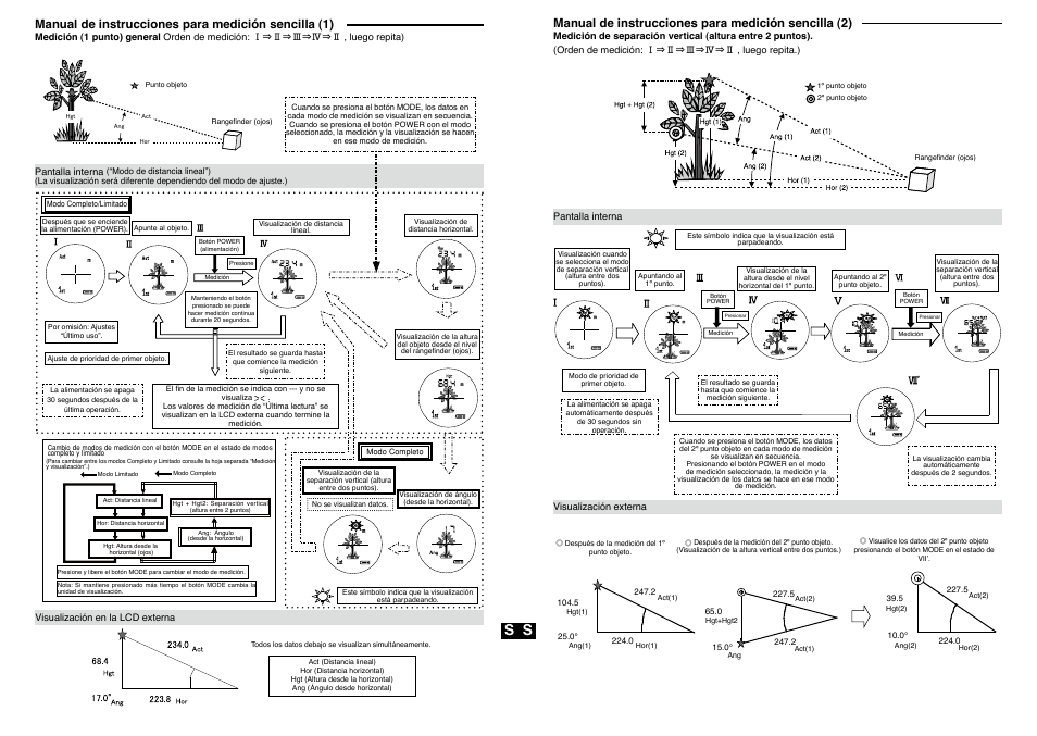 Manual de instrucciones para medición sencilla (1), Manual de instrucciones para medición sencilla (2) | Nikon Laser User Manual | Page 5 / 6
