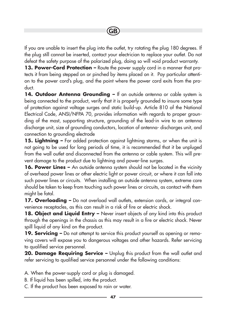 Audiovox VE920E User Manual | Page 5 / 33