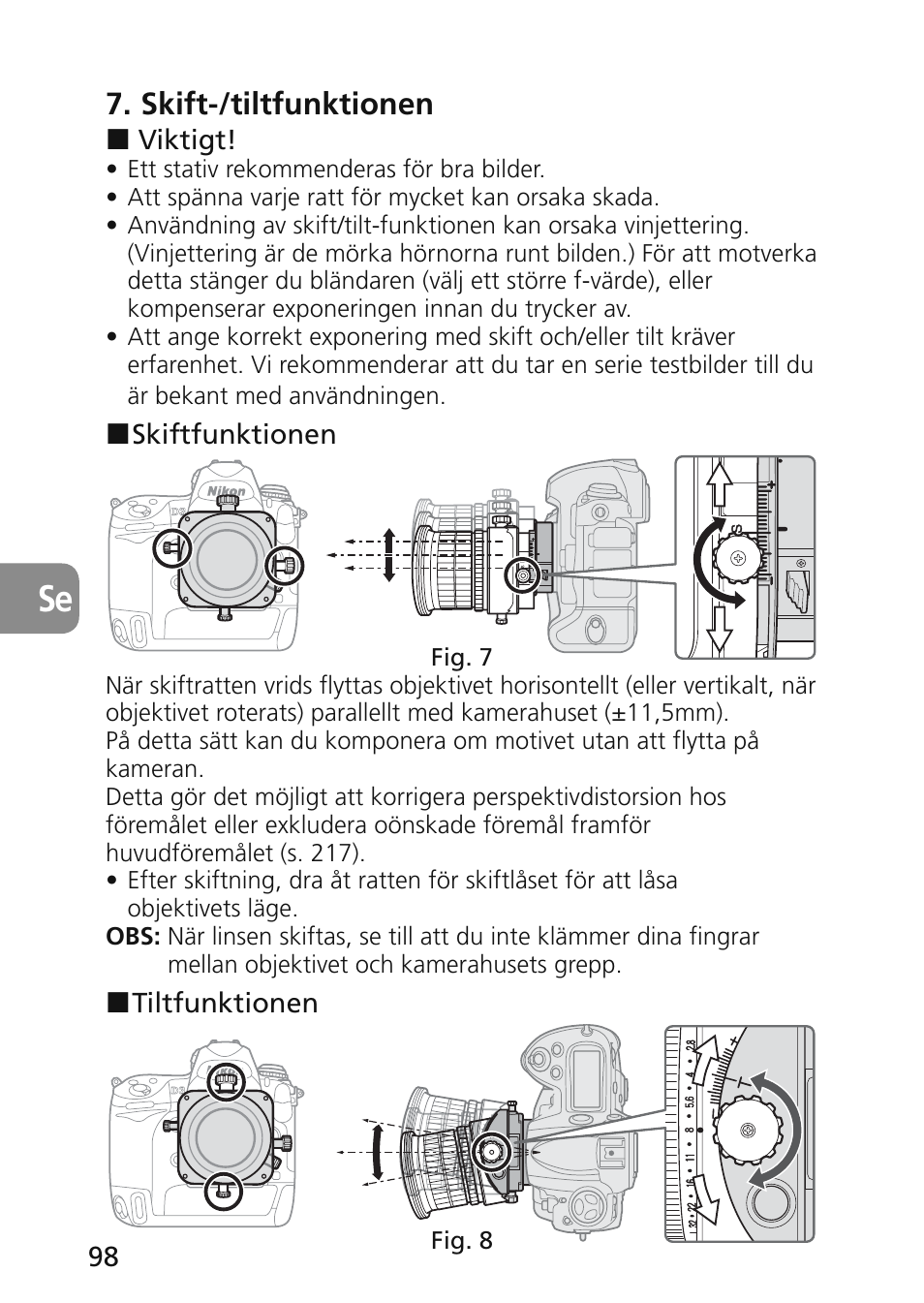 Skift-/tiltfunktionen | Nikon 45mm-f-28D-ED-PC-E-Nikkor User Manual | Page 98 / 252