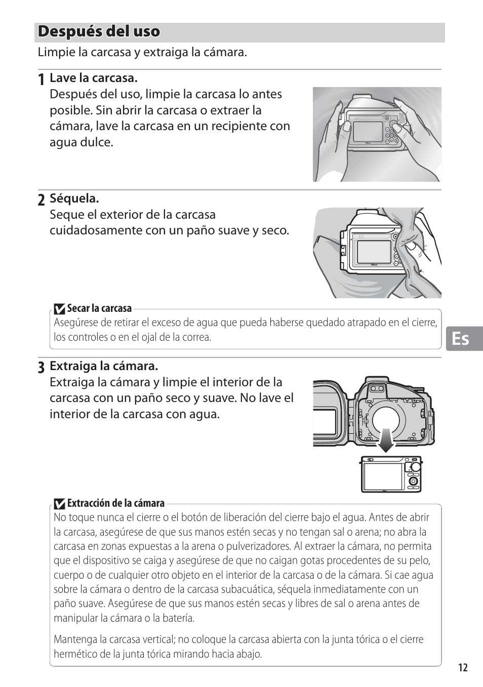 Después del uso | Nikon WP-N1 User Manual | Page 119 / 224