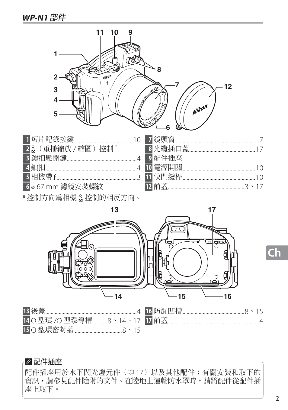 Wp-n1 部件, Wp-n1 | Nikon WP-N1 User Manual | Page 183 / 224