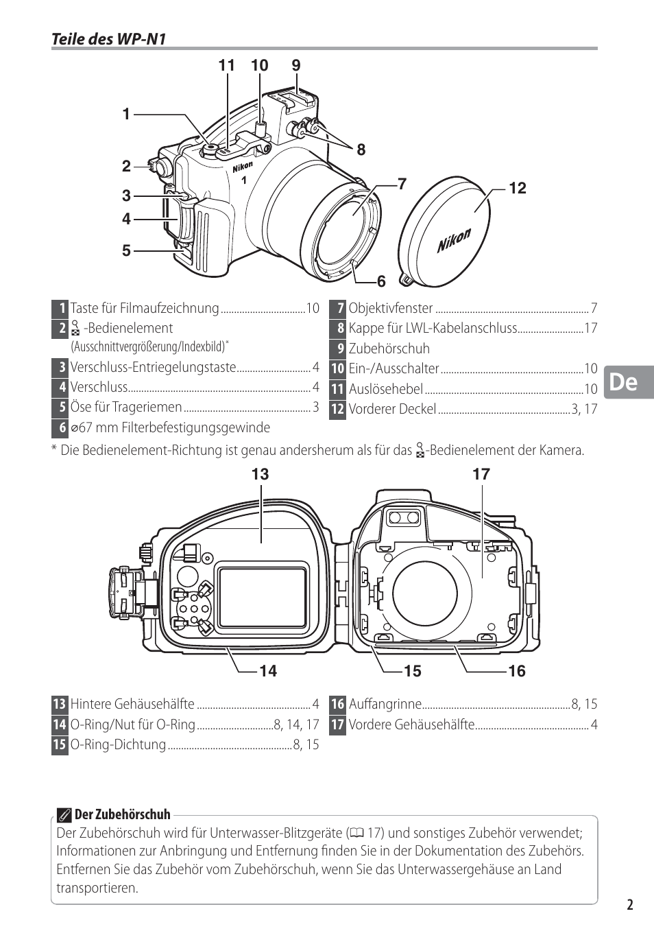 Teile des wp-n1 | Nikon WP-N1 User Manual | Page 61 / 224