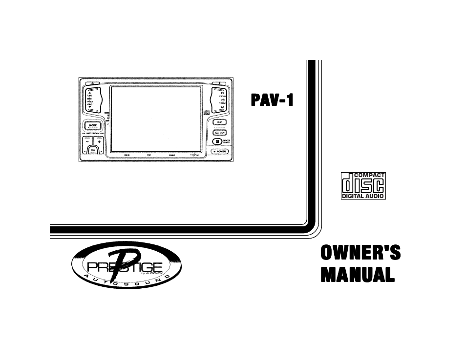 Audiovox Prestige PAV-1 User Manual | 16 pages